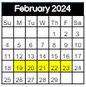 District School Academic Calendar for Hope Highlands Elementary School for February 2024
