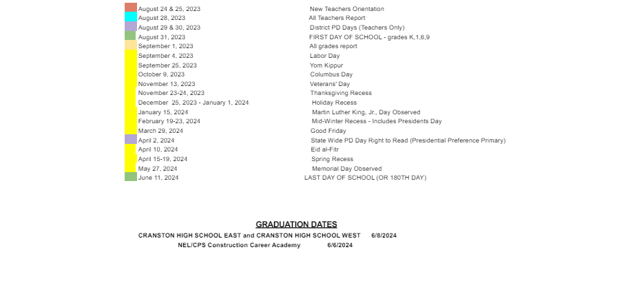 District School Academic Calendar Key for Hope Highlands Elementary School