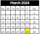 District School Academic Calendar for Hope Highlands Elementary School for March 2024