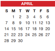 District School Academic Calendar for Sue Crouch Intermediate School for April 2024