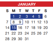 District School Academic Calendar for Tarrant Co J J A E P for January 2024