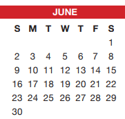 District School Academic Calendar for Bess Race Elementary for June 2024