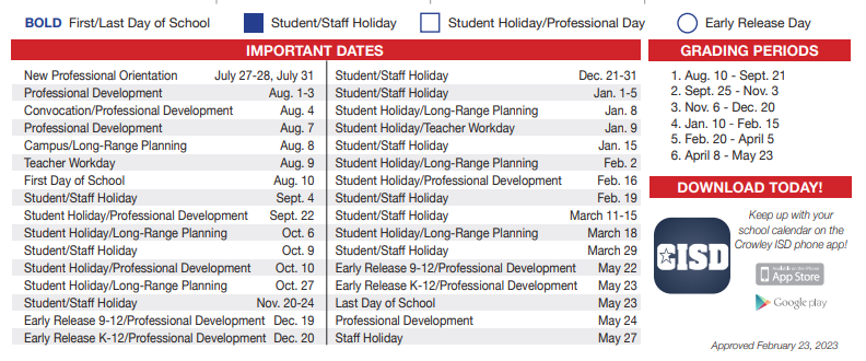 District School Academic Calendar Key for J A Hargrave Elementary