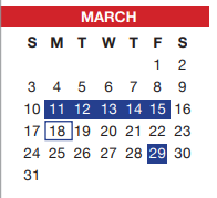 District School Academic Calendar for Crowley Middle for March 2024