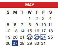 District School Academic Calendar for Crowley H S 9th Grade Campus for May 2024