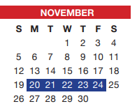 District School Academic Calendar for Crowley Middle for November 2023