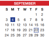 District School Academic Calendar for Crowley H S 9th Grade Campus for September 2023