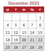 District School Academic Calendar for Jerry Ross Elementary School for December 2023