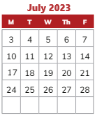 District School Academic Calendar for Jerry Ross Elementary School for July 2023