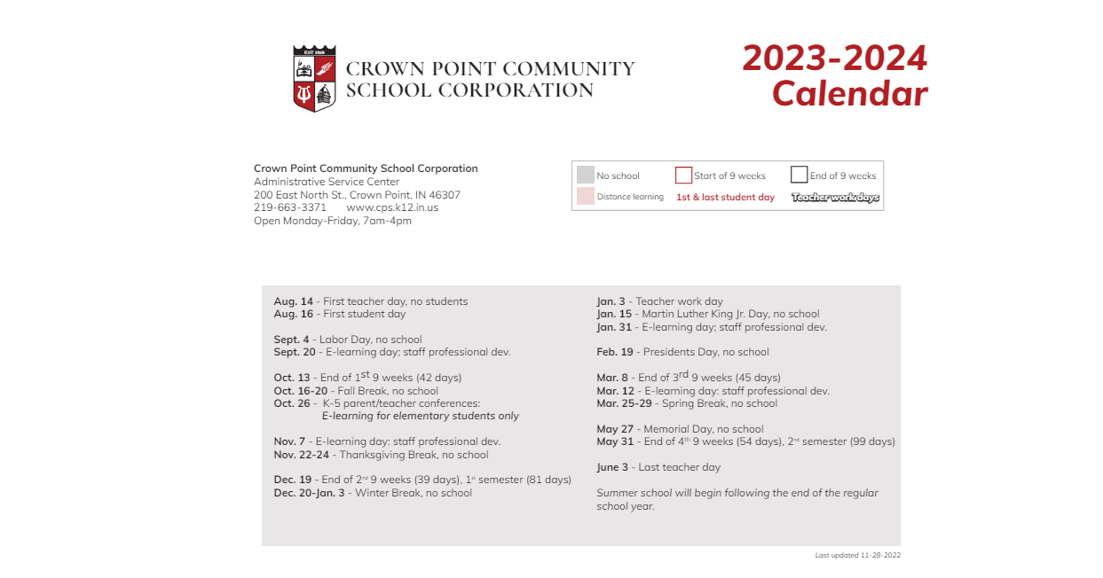 District School Academic Calendar Key for Jerry Ross Elementary School