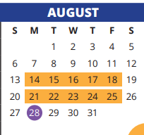 District School Academic Calendar for Postma Elementary School for August 2023