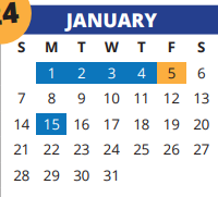 District School Academic Calendar for Sampson Elementary for January 2024