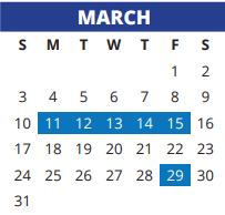 District School Academic Calendar for Bleyl Middle School for March 2024