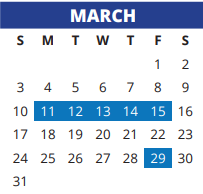 District School Academic Calendar for Sampson Elementary for March 2024