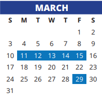 District School Academic Calendar for Andre Elementary School for March 2024