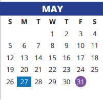 District School Academic Calendar for Frazier Elementary School for May 2024