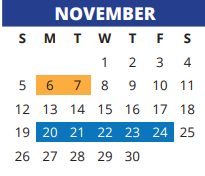 District School Academic Calendar for Sampson Elementary for November 2023