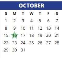District School Academic Calendar for Sampson Elementary for October 2023