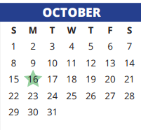 District School Academic Calendar for Dean Middle School for October 2023