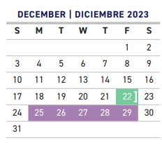 District School Academic Calendar for Albert S Johnston Elementary School for December 2023
