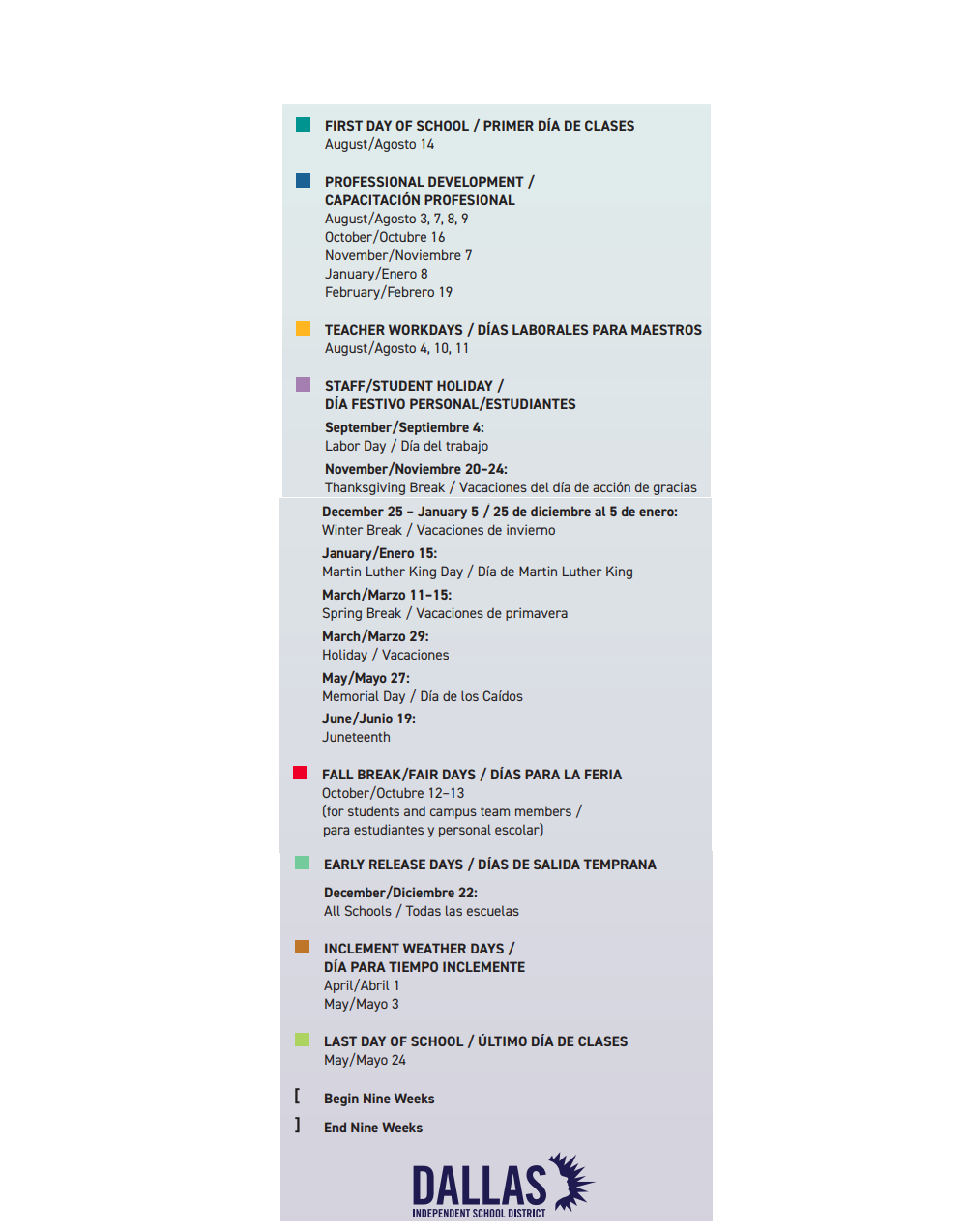 District School Academic Calendar Key for Albert S Johnston Elementary School