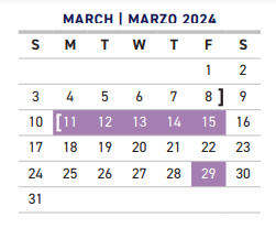 District School Academic Calendar for Julius Dorsey Elementary for March 2024