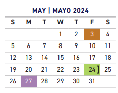 District School Academic Calendar for Sch Of Govt/law/law Enforcement for May 2024