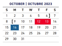 District School Academic Calendar for Albert S Johnston Elementary School for October 2023