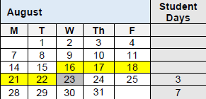 District School Academic Calendar for Frank L Smart Intermediate for August 2023
