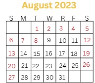 District School Academic Calendar for Kentucky Tech - Daviess County Campus for August 2023
