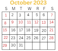 District School Academic Calendar for Kentucky Tech - Daviess County Campus for October 2023