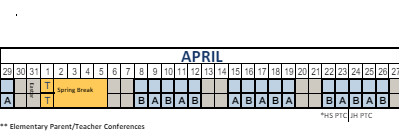 District School Academic Calendar for Stewart School for April 2024