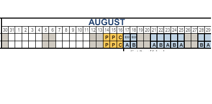 District School Academic Calendar for 3-6 Prog (clearfield Hs) for August 2023