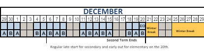 District School Academic Calendar for King School for December 2023