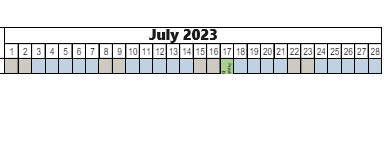 District School Academic Calendar for 3-6 Prog (clearfield Hs) for July 2023