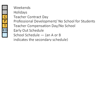 District School Academic Calendar Legend for 3-6 Prog (clearfield Hs)