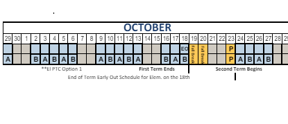 District School Academic Calendar for King School for October 2023