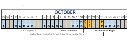 District School Academic Calendar for 3-6 Prog (clearfield Hs) for October 2023
