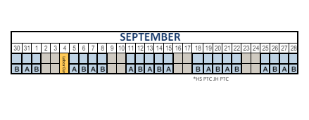 District School Academic Calendar for King School for September 2023