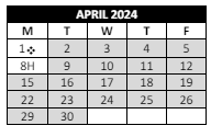 District School Academic Calendar for Belmont High School for April 2024