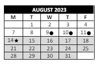 District School Academic Calendar for Belmont High School for August 2023