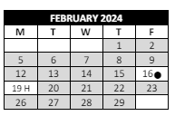 District School Academic Calendar for Belmont High School for February 2024