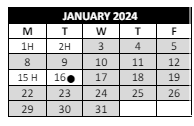 District School Academic Calendar for Belmont High School for January 2024