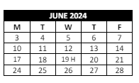 District School Academic Calendar for Belmont High School for June 2024