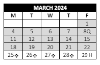 District School Academic Calendar for Belmont High School for March 2024