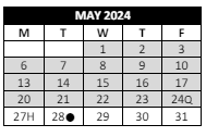 District School Academic Calendar for Belmont High School for May 2024