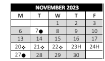 District School Academic Calendar for Belmont High School for November 2023