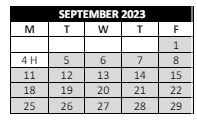 District School Academic Calendar for Van Cleve @ Mcguffey Elementary School for September 2023