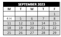 District School Academic Calendar for Belmont High School for September 2023