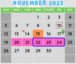 District School Academic Calendar for Decatur Area Technical Academy for November 2023